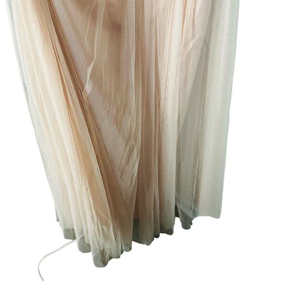 AMSALE Blush Pink Sweetheart Neckline Hourglass Chiffon Strap Maxi Dress Size 6 - Picture 6 of 15